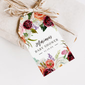 Herfst Boho Bloemen Persoonlijke Baby Shower Cadeaulabel