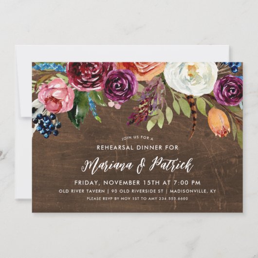 Herfst Boho Bloemen Proefbruiloft Uitnodiging (Voorkant)