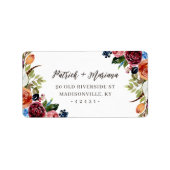 Herfst Boho Bloemen Trouw Retouradres Etiket (Voorkant)