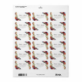 Herfst Boho Bloemen Trouw Retouradres Etiket (Full Sheet)