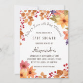 Herfst Boho Bloemen Vallen in Liefde Baby shower Kaart (Voorkant)