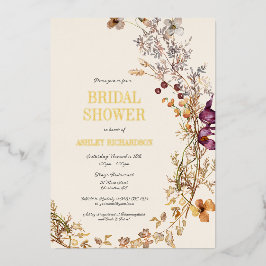 Herfst Boho Bloemen Vrijgezellenfeest Folie Uitnod Folie Uitnodiging