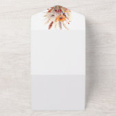 Herfst Boho bloemenbruiloft | Wit All In One Uitnodiging (Buitenkant)