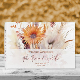 Herfst Boho bloemenbruiloft | Wit Gastenboek