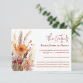 Herfst Boho bloemenbruiloft | Wit Informatiekaartje (Staand voorkant)