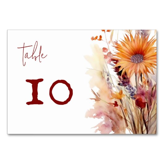 Herfst Boho bloemenbruiloft | Wit Kaart (Achterkant)