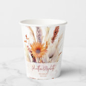 Herfst Boho bloemenbruiloft | Wit Papieren Bekers (Achterkant)