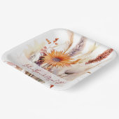 Herfst Boho bloemenbruiloft | Wit Papieren Bordje (Gebogen)