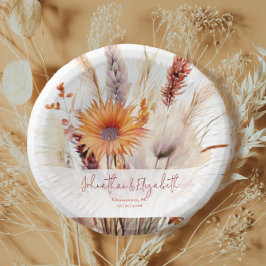 Herfst Boho bloemenbruiloft | Wit Papieren Kommen