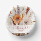 Herfst Boho bloemenbruiloft | Wit Papieren Kommen (Voorkant)