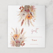 Herfst Boho bloemenbruiloft | Wit Plaatskaartje (Buitenkant ongevouwen)