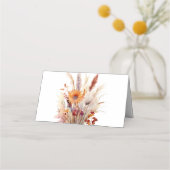 Herfst Boho bloemenbruiloft | Wit Plaatskaartje (Achterkant)