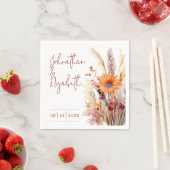 Herfst Boho bloemenbruiloft | Wit Servet (Insitu)