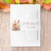 Herfst Boho bloemenbruiloft | Wit Uitnodigingen Wikkel