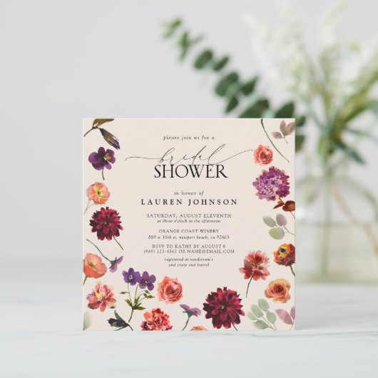 Herfst Boho bloementuin Terracotta Vrijgezellenfee Kaart (Staand voorkant)