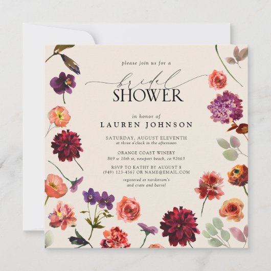 Herfst Boho bloementuin Terracotta Vrijgezellenfee Kaart (Voorkant)