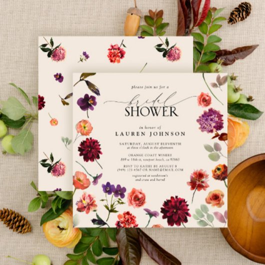 Herfst Boho bloementuin Terracotta Vrijgezellenfee Kaart