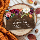 Herfst Boho Blooms Bonfire BBQ Party uitnodiging