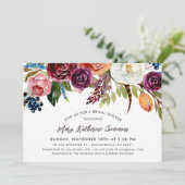 Herfst Boho Blooms Bridal Shower Uitnodiging (Staand voorkant)