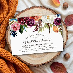 Herfst Boho Blooms Bridal Shower Uitnodiging