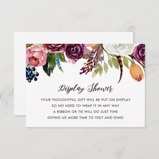 Herfst Boho Blooms Display Douche Geen Gift Wrap Informatiekaartje (Voorkant / Achterkant)