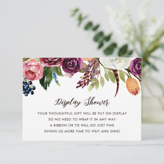 Herfst Boho Blooms Display Douche Geen Gift Wrap Informatiekaartje (Staand voorkant)