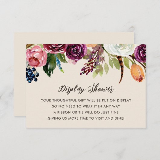 Herfst Boho Blooms Display Douche Geen Gift Wrap Informatiekaartje (Voorkant / Achterkant)