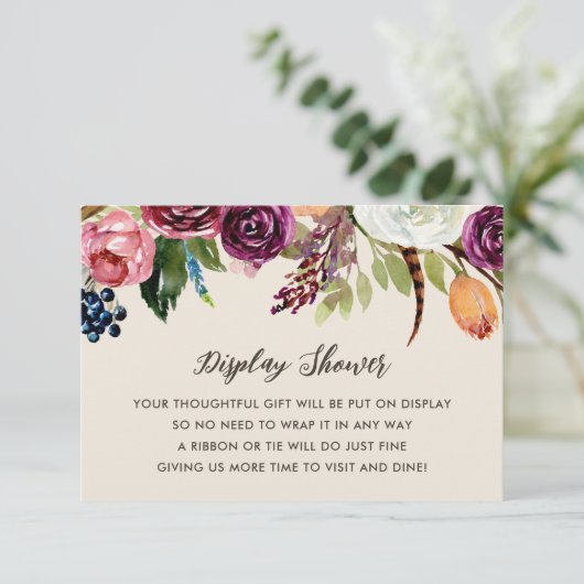 Herfst Boho Blooms Display Douche Geen Gift Wrap Informatiekaartje (Staand voorkant)