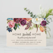 Herfst Boho Blooms Housewarming Party Uitnodiging (Staand voorkant)