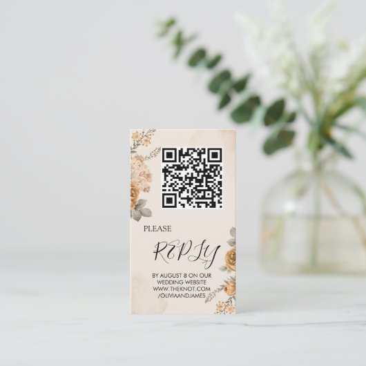 Herfst Boho Blooms | Modern Huwelijksverblijf Kaar Informatiekaartje (Staand voorkant)