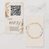 Herfst Boho Blooms | Modern Huwelijksverblijf Kaar Informatiekaartje (Voorkant / Achterkant)