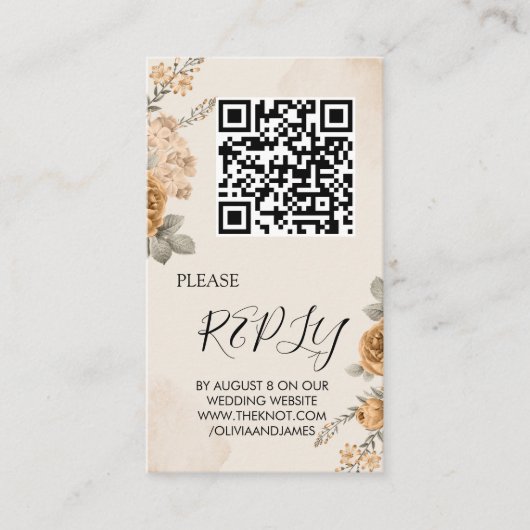 Herfst Boho Blooms | Modern Huwelijksverblijf Kaar Informatiekaartje (Voorkant)