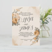 Herfst Boho Blooms | Moderne bruiloft uitnodiging (Staand voorkant)