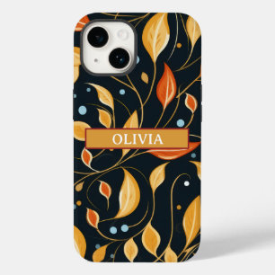 Herfst Boho Blowers Zwart Sinaasappel Custom Telef Case-Mate iPhone 14 Hoesje
