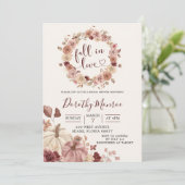 Herfst Boho Blush en Marsala Bloemenkleuren Pompoe Kaart (Staand voorkant)