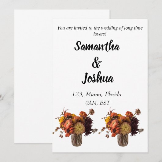 Herfst Boho bohemian rustieke paar bruiloft Kaart (Voorkant / Achterkant)