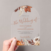 Herfst Boho Botanische bruiloft Acryl Uitnodigingen (Insitu (Draagbaar))