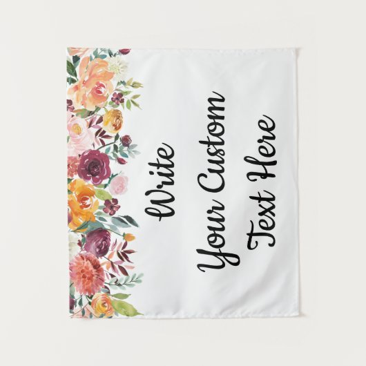 Herfst Boho Bruiloft Achtergrond Foto Booth Prop D Wandkleed (Voorkant)