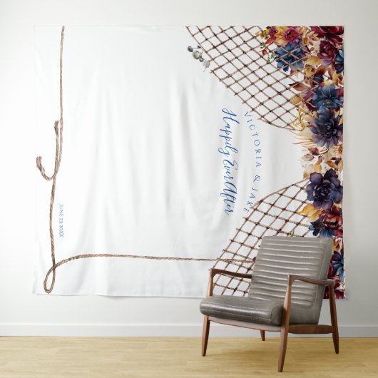 Herfst Boho bruiloft fotocabine achtergrond Wandkleed (In Situ (horizontaal))