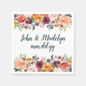 Herfst Boho bruiloft serviette gepersonaliseerde b Servet (Voorkant)