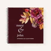 Herfst Boho Burgundy Roos Gastboek Notitieboek (Voorkant)