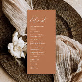 Herfst Boho Burnt Sinaasappel bruiloft Menu