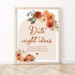 Herfst Boho Burnt Sinaasappel Pompoen Date Night I Poster