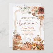 Herfst Boho Coquette Pompoen Tea Party Vrijgezelle Kaart (Voorkant)