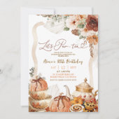 Herfst Boho Coquette Pompoen Thee Verjaardagsfeest Kaart (Voorkant)