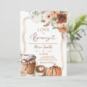 Herfst Boho Coquette Pompoen Theepartij Bruidsfees Kaart (Staand voorkant)
