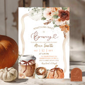 Herfst Boho Coquette Pumpkin Coffee Baby shower Kaart