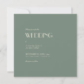 herfst Boho deco Sage Green Square All One Wedding Kaart (Voorkant)