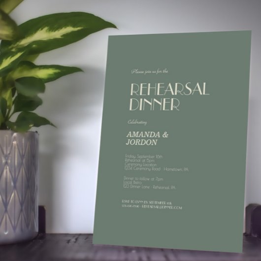 Herfst Boho Deco | Saliegroen Oefenavondmaal Kaart