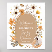 Herfst Boho Fairy Wildflower Baby shower Welkom Poster (Voorkant)